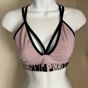 💜 Cool and Comfy Strappy VS Pink Sports Bra